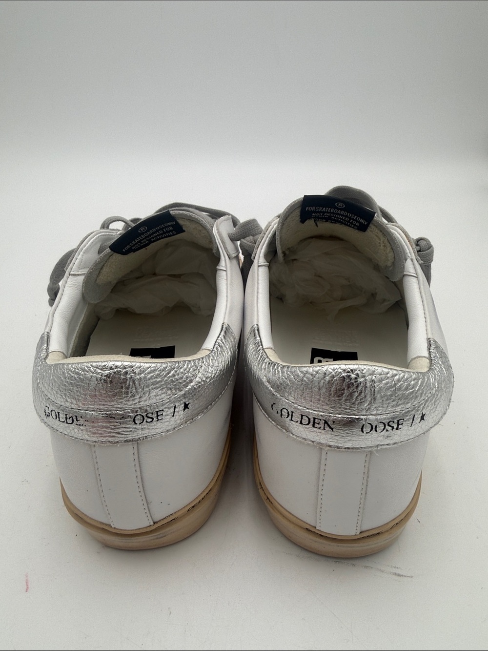 Golden Goose Style GGDB White Leather Sneakers distressed Gray Laces men 42 - Picture 5 of 13